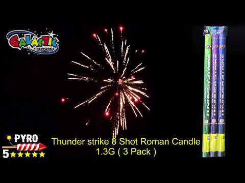 Thunder Strike candle launching a large shot with a loud report.