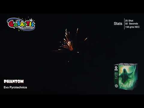Performance video of Phantom firework featuring gold palms and strobe effects.