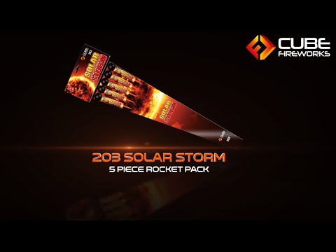 Solar Storm Rockets firework by Cube Fireworks, video