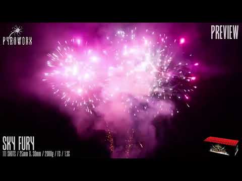 Sky Fury firework, night firing demo