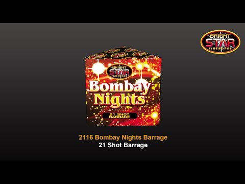 Bombay Nights barrage firework video showing gold glitter and silver fish effects