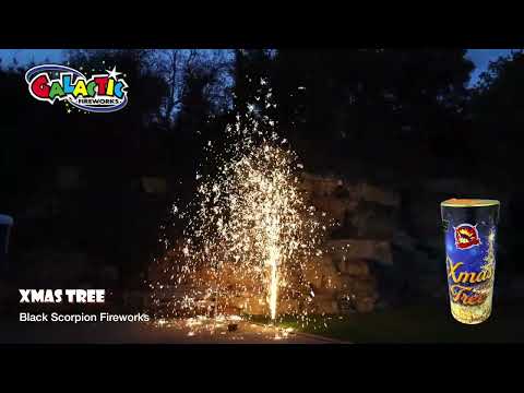 Xmas Tree fountain firework, firing demo