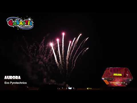Aurora 64-shot low-noise firework demo by Evolution Fireworks