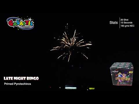 Firing demo of Late Night Bingo showing rapid 20 shot display.