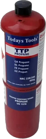 Propane gas cylinder refill for firework firing torches