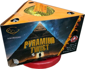 Pyramid Twist fountain by Gemstone Fireworks emitting spinning sparks.
