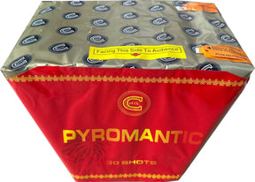 Pyromantic 30-shot fanned low-noise F2 cake firework by Celtic