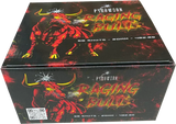 Raging Bull 68 shot cake by Pyroworx firing rapid multi-coloured stars.