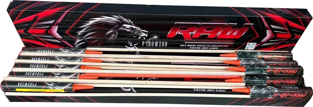 Salute Rockets Raw Rockets | 10-Pack F3 Salute | Galactic Fireworks