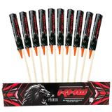 Raw Rockets pack of 10 by Pyroworx, loud noise and flash effects.