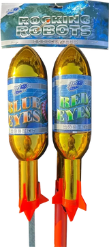Rocking Robots 1.3G Rockets twin pack by Sky Crafter showing large burst effects.