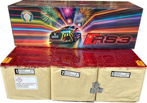 RS3 147 shot compound firework by Brothers Pyrotechnics.