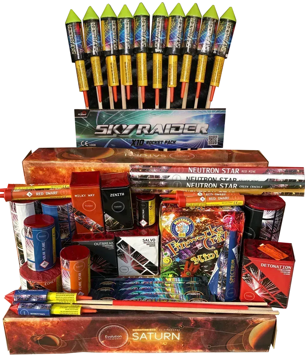 Saturn Bargain Bag 35 Item Fireworks Selection Pack