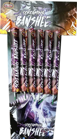 Pack of 6 Screaming Banshee rockets by Bright Star Fireworks.