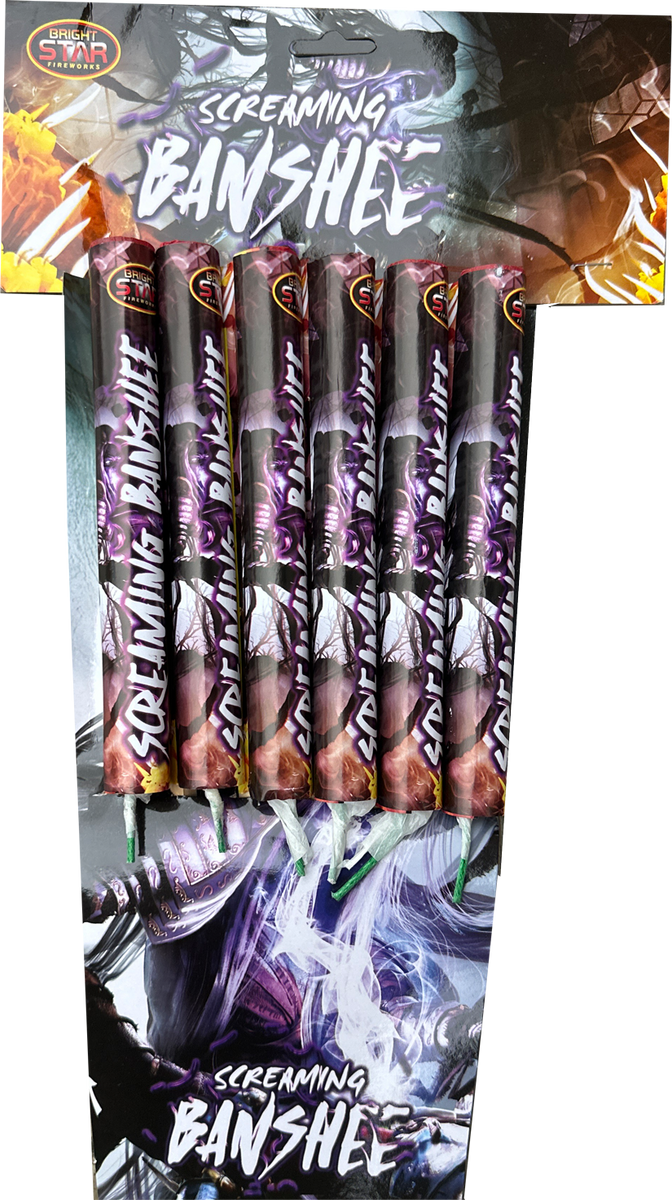 Screaming Banshee Rockets | 6 Pack Whistling Rockets | Galactic Fireworks
