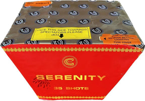 Serenity 35-shot fanned low-noise F2 cake firework by Celtic