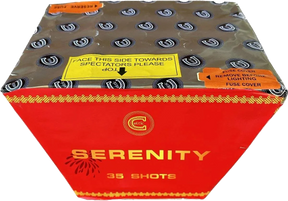 Serenity 35-shot fanned low-noise F2 cake firework by Celtic