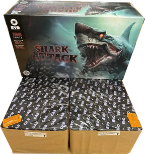 Shark Attack 198-shot fanned F3 compound firework by Evo Fireworks