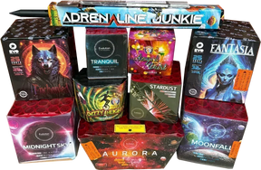 Silent Night low-noise firework pack of 10 items by Galactic Fireworks