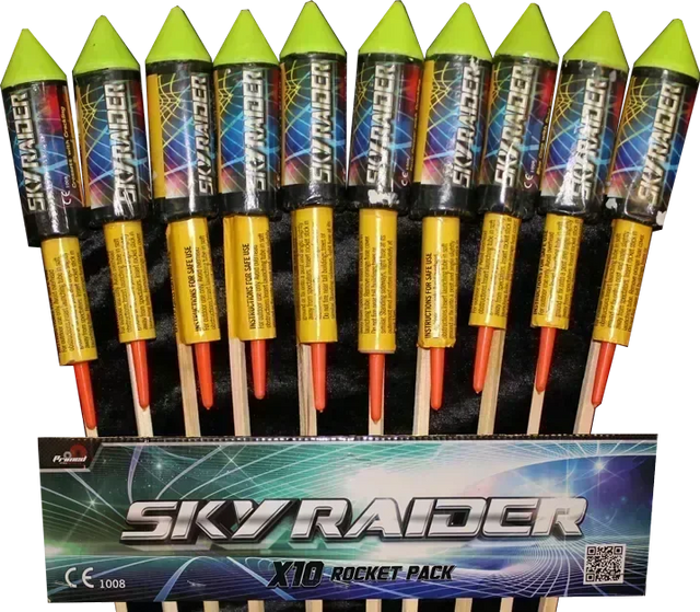 Sky Raider 10-pack F3 rockets by Primed Pyrotechnics