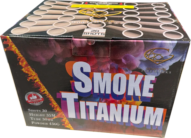 Smoke Titanium 30-shot daytime smoke firework by Gemstone