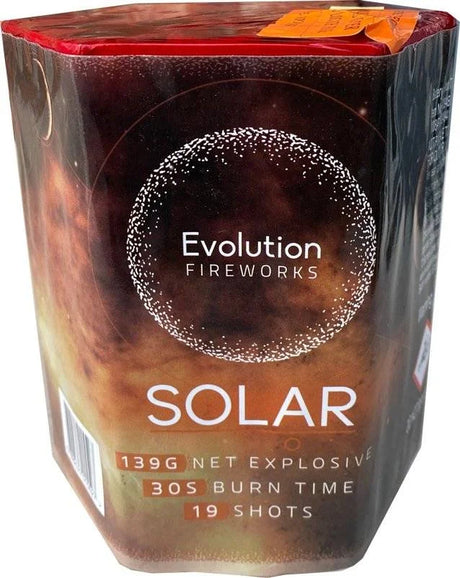 Solar 19-shot F2 garden cake firework by Evo Fireworks