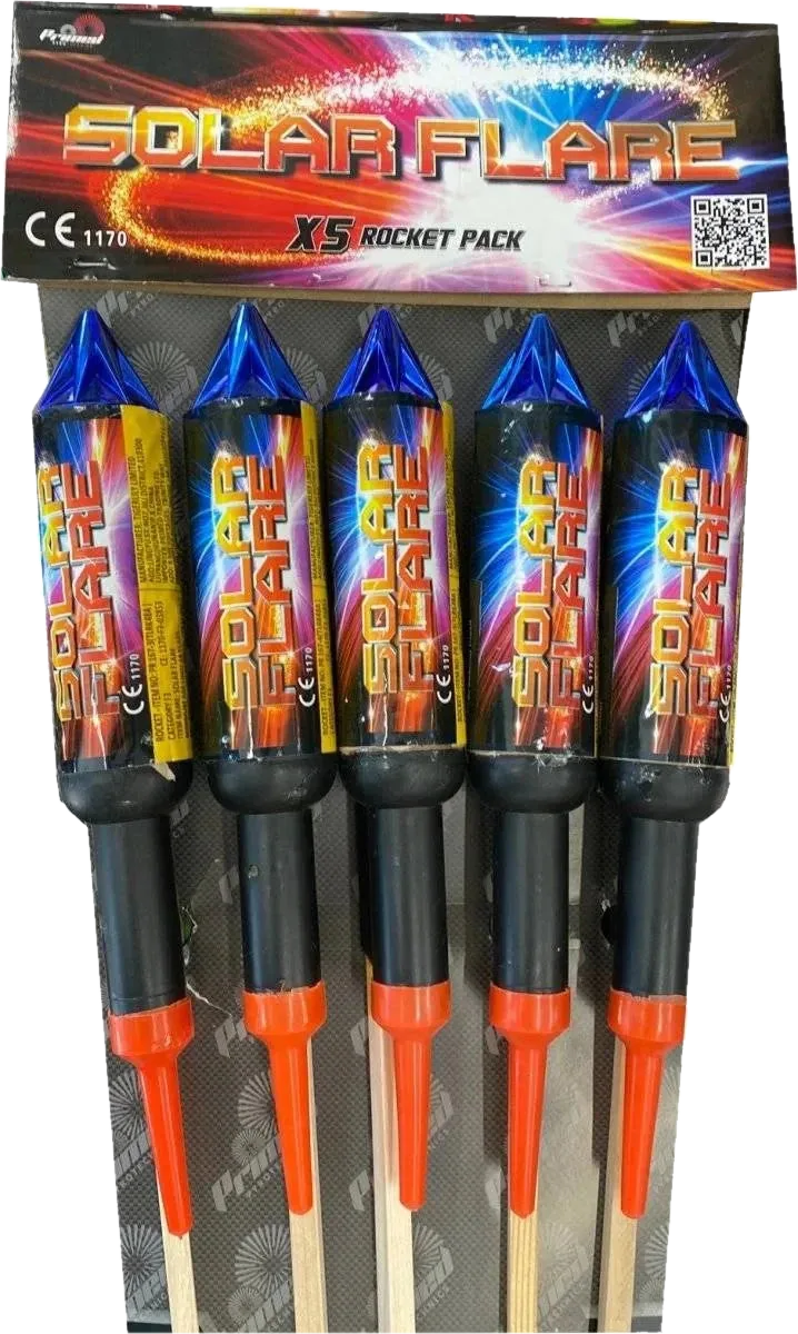 Solar Flare 5-pack F3 rockets by Primed Pyrotechnics