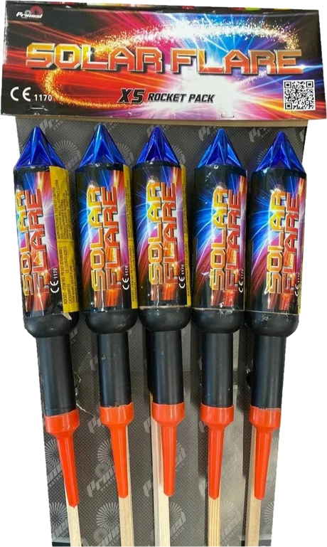Solar Flare 5-pack F3 rockets by Primed Pyrotechnics