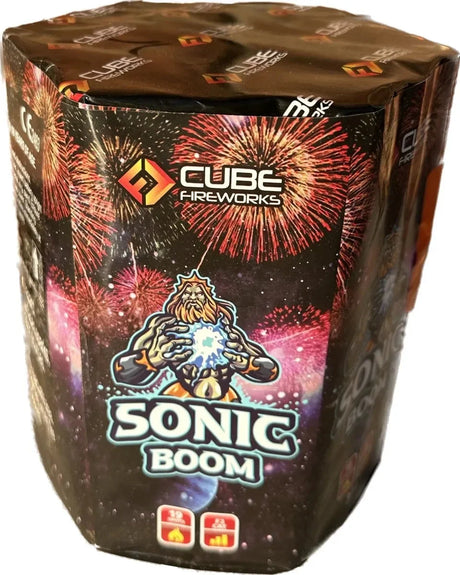 Sonic Boom 19-shot F3 cake firework by Cube Fireworks