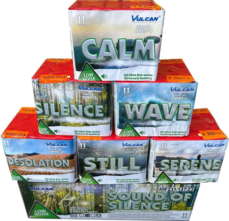 Sound Of Silence 6-cake low-noise F2 cake pack firework by Vulcan