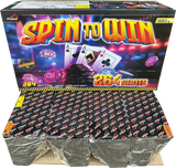 Spin To Win 264 shot compound firework by Primed Pyrotechnics in packaging.