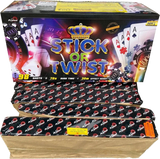 Stick Or Twist 98-shot fanned F3 compound firework by Primed Pyrotechnics