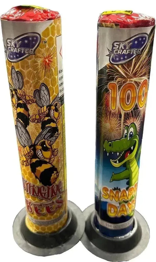 Twin pack of Stinging Bees and Snappy Days Roman Candles by Sky Crafter.