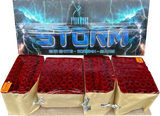 Storm 208 shot compound firework by Pyroworx in packaging.