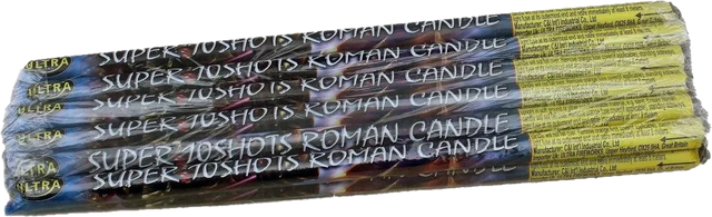 Super 10 Shot Roman Candles 12-pack F2 candles by Ultra Fireworks
