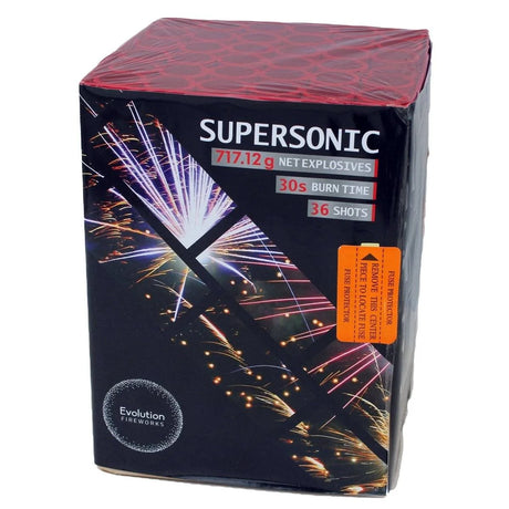 Supersonic 36-shot F3 cake firework by Evo Fireworks