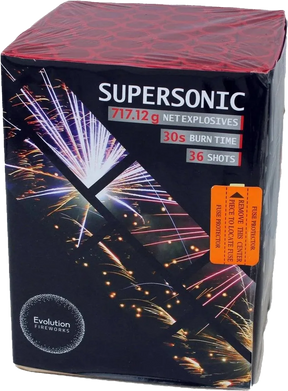 Supersonic 36-shot F3 cake firework by Evo Fireworks