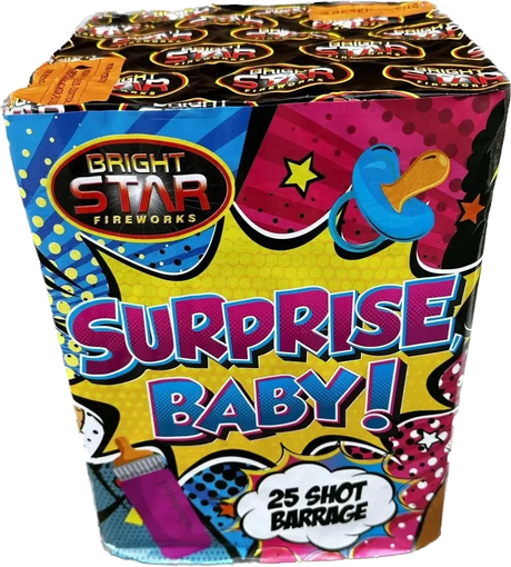 Surprise Baby Boy by Bright Star, 25-shot blue gender reveal firework