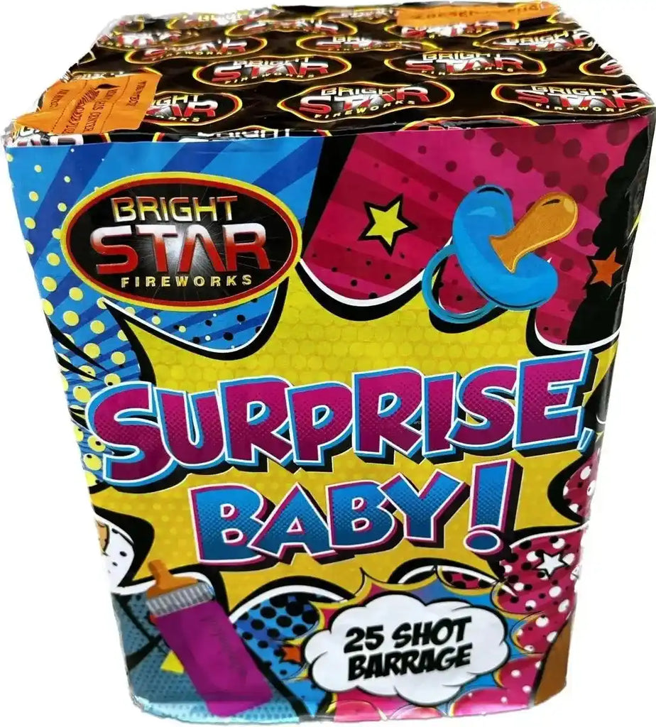 Surprise Baby Girl 25 shot firework by Bright Star for gender reveal parties.