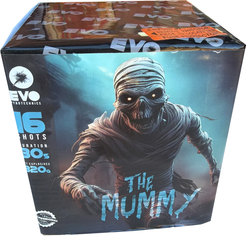 The Mummy 16-shot F3 cake firework by Evo Fireworks