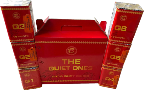 The Quiet Ones 6-cake low-noise F2 cake pack firework by Celtic