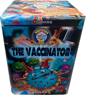 The Vaccinator 25-shot F2 cake firework by Brothers Pyrotechnics