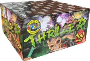 Thriller 100-shot F3 cake firework by Galactic Fireworks