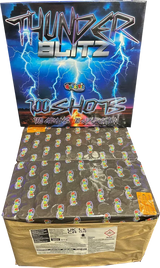 Thunder Blitz 100 shot heavyweight compound firework by Galactic Fireworks.