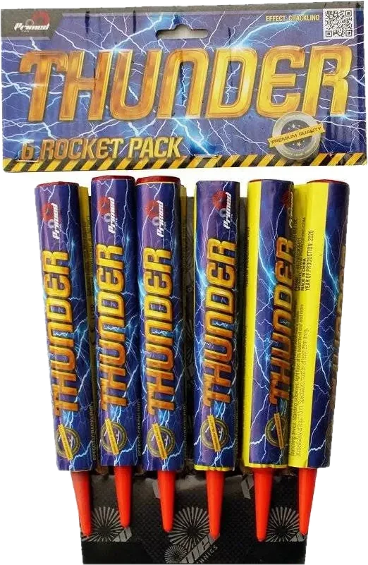 Thunder Rockets 6-pack F3 rockets by Primed Pyrotechnics
