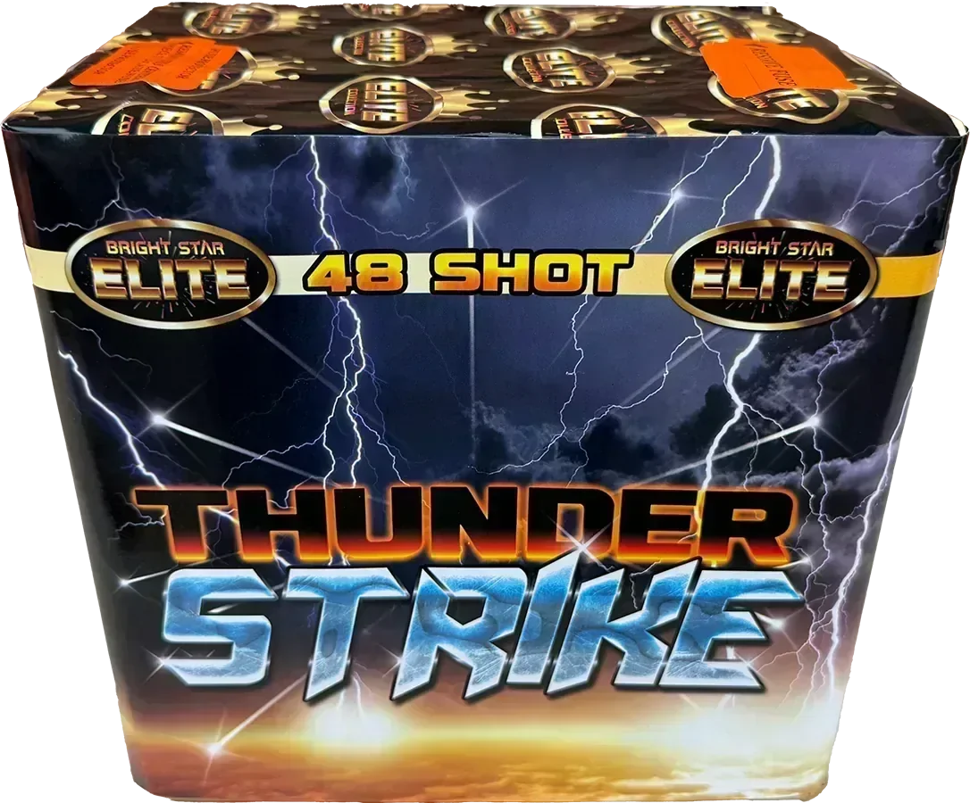 Thunder Strike 48-shot F3 cake firework by Bright Star