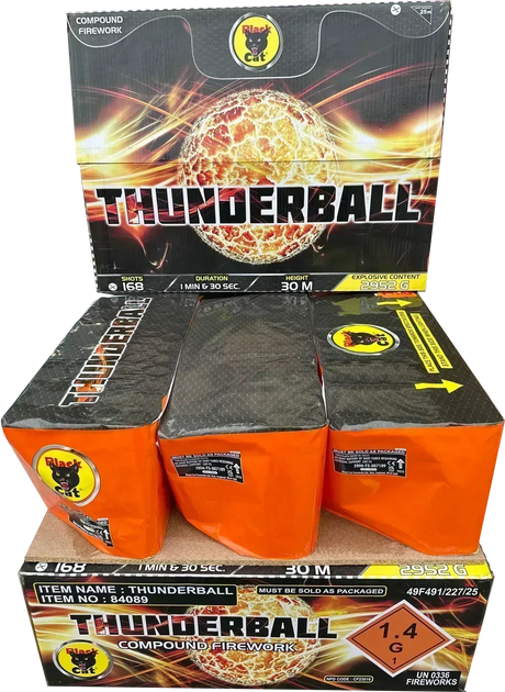 Thunderball 168-shot fanned compound firework by Black Cat
