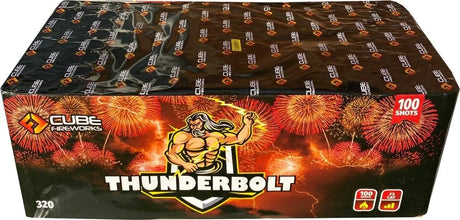 Thunderbolt 100-shot fanned F3 cake firework by Cube Fireworks