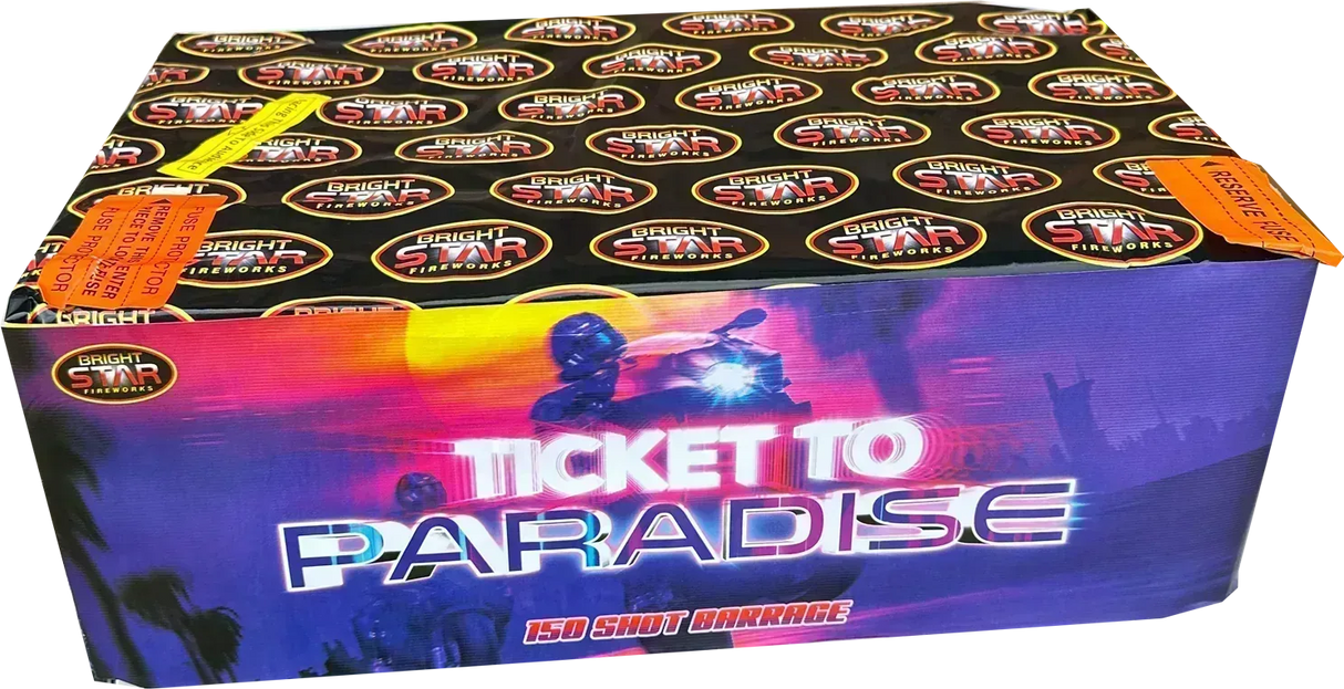 Ticket To Paradise firework cake by Galactic Fireworks