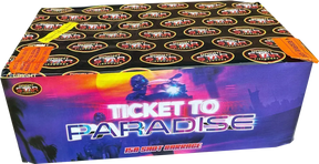 Ticket To Paradise firework cake by Galactic Fireworks